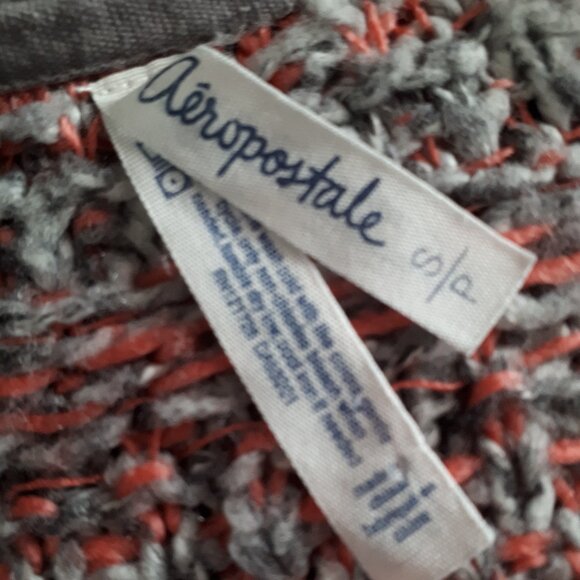 Sweater - Sz. S/P - Aeropotale - Pink and Grey Weave Wool Blend - Picture 4 of 4